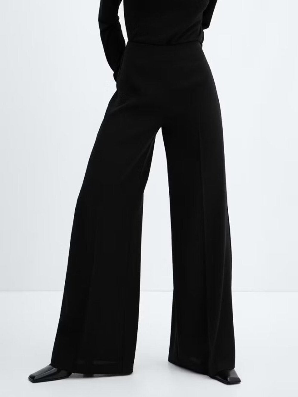 Mango High-waist palazzo trousers - Size 4 - Black